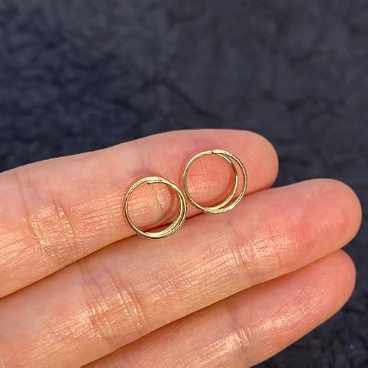 Amazon.com: ALACLO 14K Gold Double Nose Ring Hoop for Women and